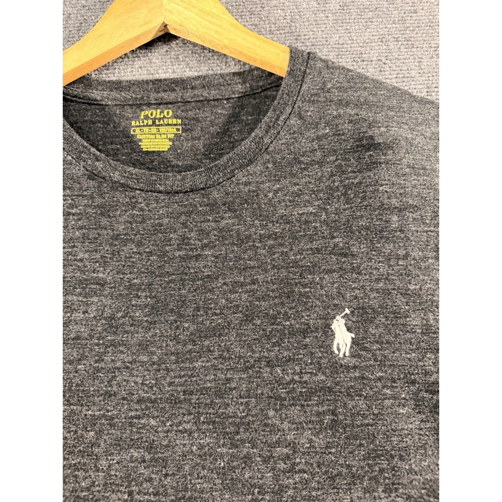 Polo Ralph Lauren Custom Slim Fit Grey Crewneck Cotton Logo Tee XL 185/104A